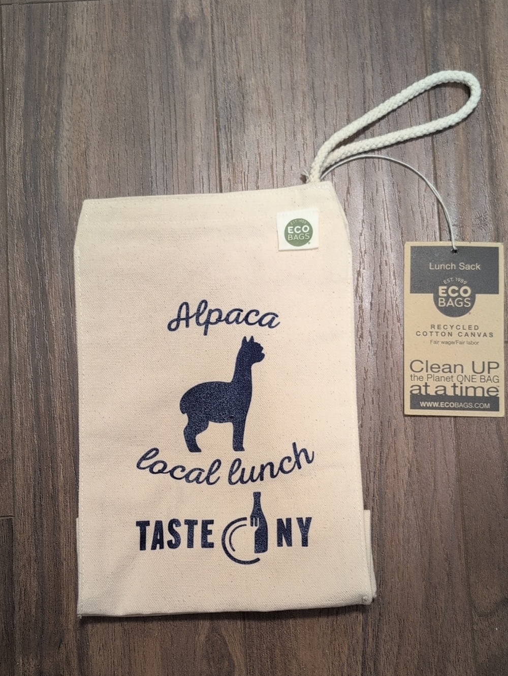 Cream Canvas Alpaca Local Lunch Sack - Recycled Cotton Canvas Taste NY